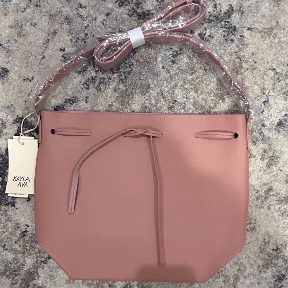 Kayla + Ava bow tie bucket bag NWT